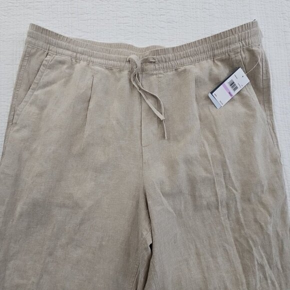 NEW Perry Ellis Linen Blend Pullup Drawstring Pants Men's 38x32 Tan NWT Resort - Picture 8 of 15